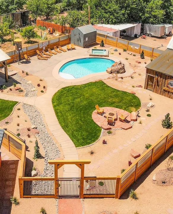 Timber and Tin Barn and Pool Complex